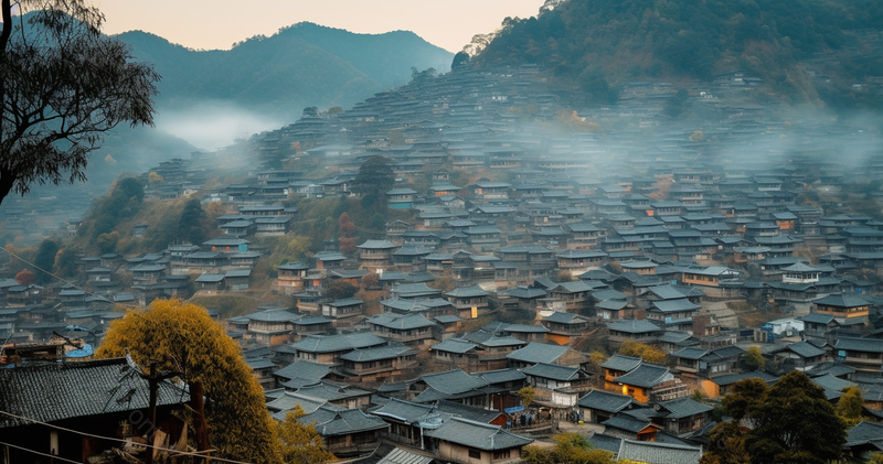 贵州黔东南西江千户苗寨建筑群风景区,高清,摄影图,摄影图片,图片大全,摄影图免费下载